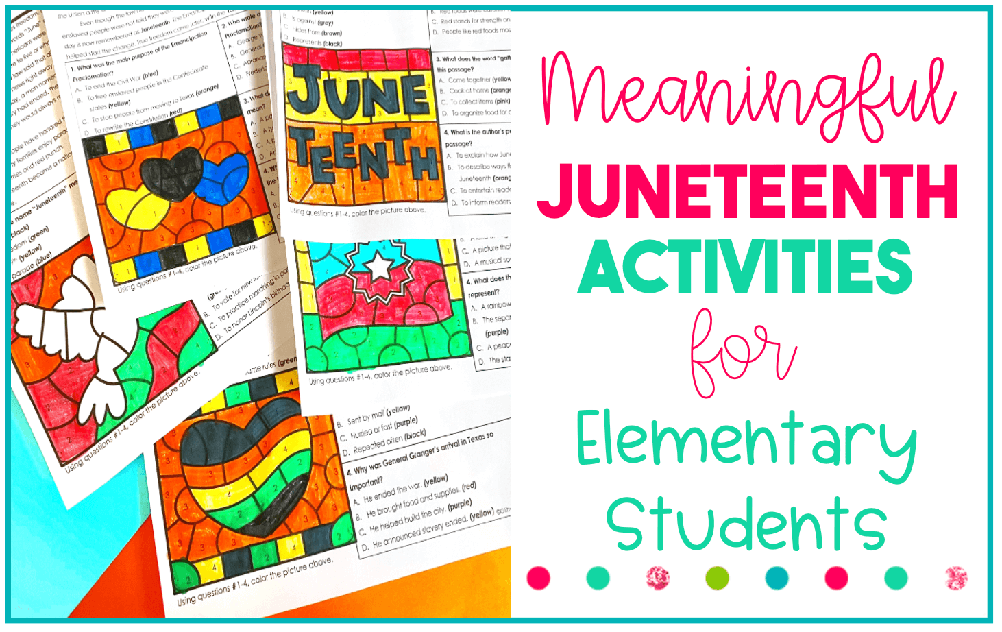 Juneteenth Activities Worksheet Reading
